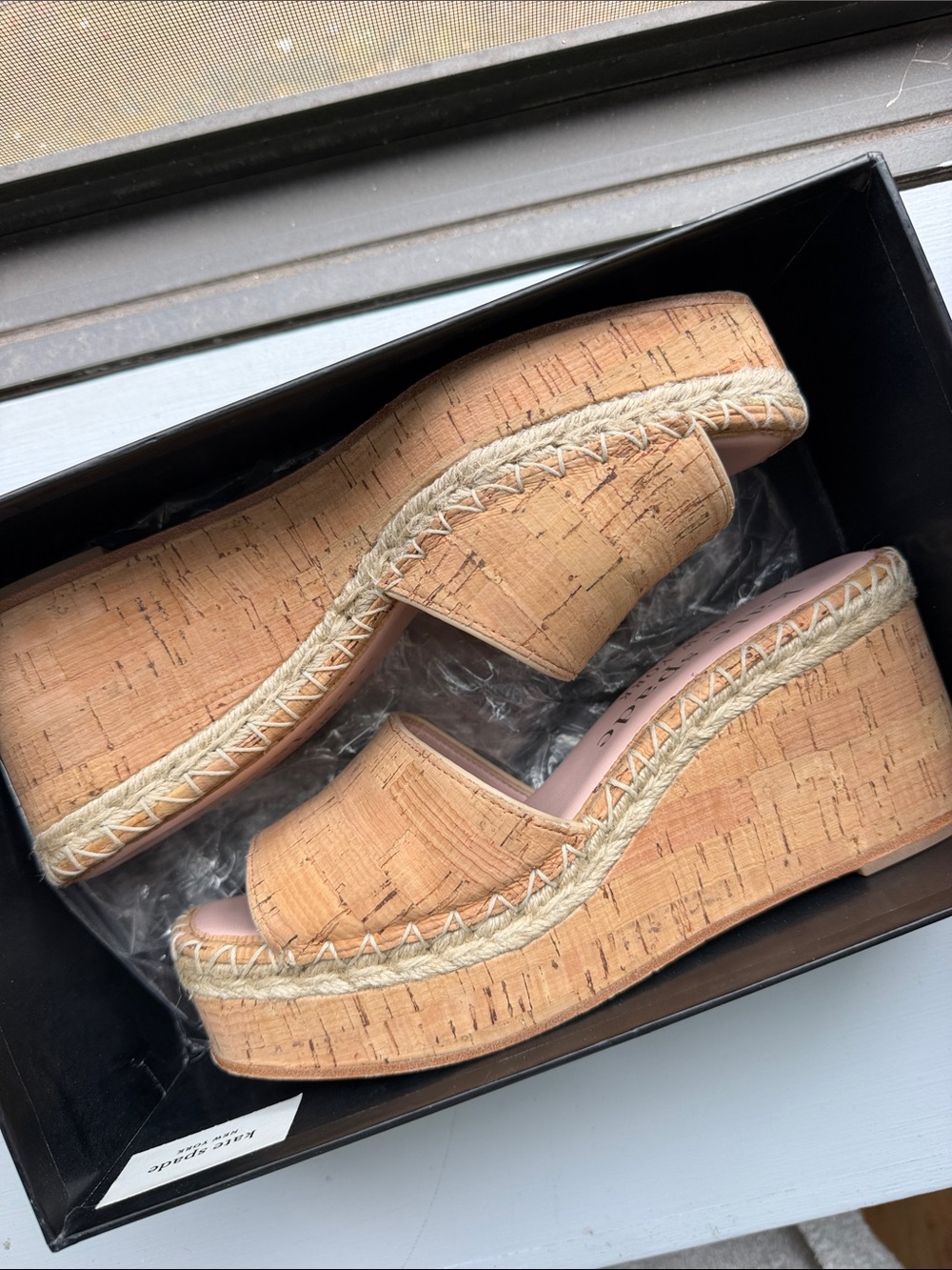 kate spade Natural Cork Espadrille Platform Wedge Sandals